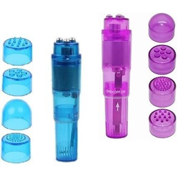 Other - Mini Massager Handheld With 4 Heads Pocket Pen For Body, Face, Neck, Head,Back